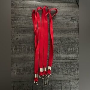 Red Lanyards with Silver Clips 4 total lanyards.